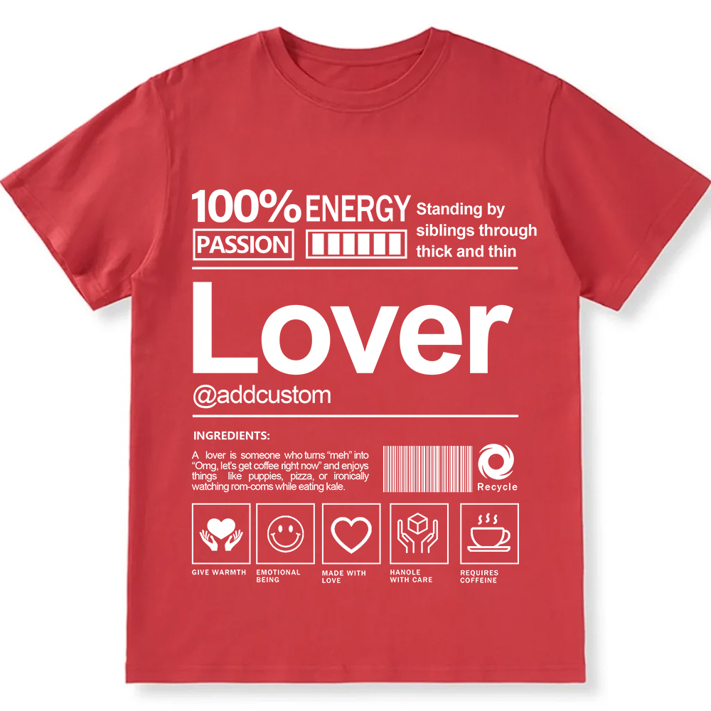 Addcustom Lover Personalized Custom Unisex Fit T-Shirt wearishow
