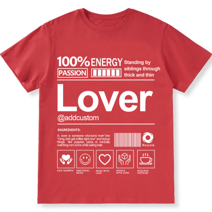 Addcustom Lover Personalized Custom Unisex Fit T-Shirt wearishow