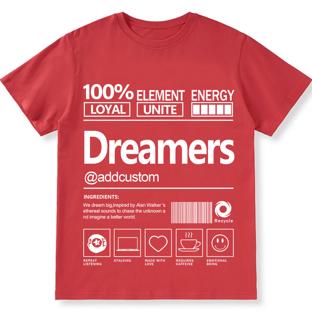 Addcustom Dreamers Personalized Custom Unisex Fit Cotton T-Shirt wearishow