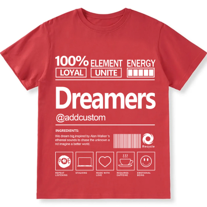 Addcustom Dreamers Personalized Custom Unisex Fit Cotton T-Shirt wearishow