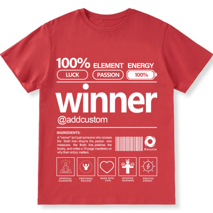 Addcustom Winner Personalized Custom Unisex Fit Cotton T-Shirt wearishow