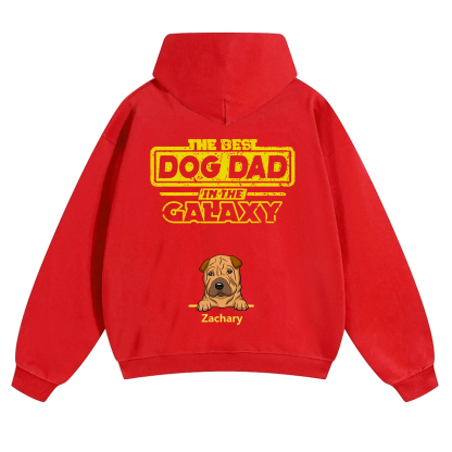 The Best Dog Dad In The Galaxy - Personalized Custom Unisex Hoodie