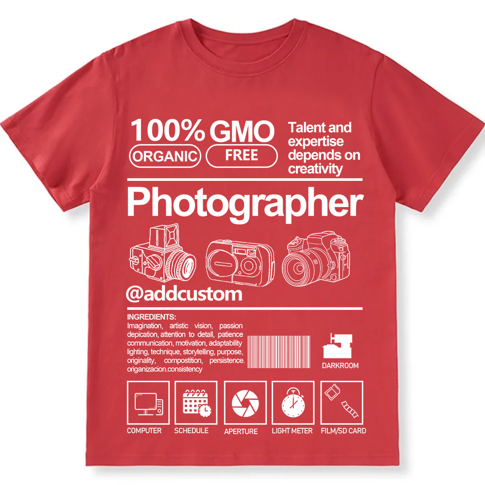 Addcustom  Photographer Personalized Custom Unisex Fit Cotton T-Shirt wearishow