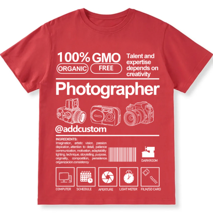 Addcustom  Photographer Personalized Custom Unisex Fit Cotton T-Shirt wearishow