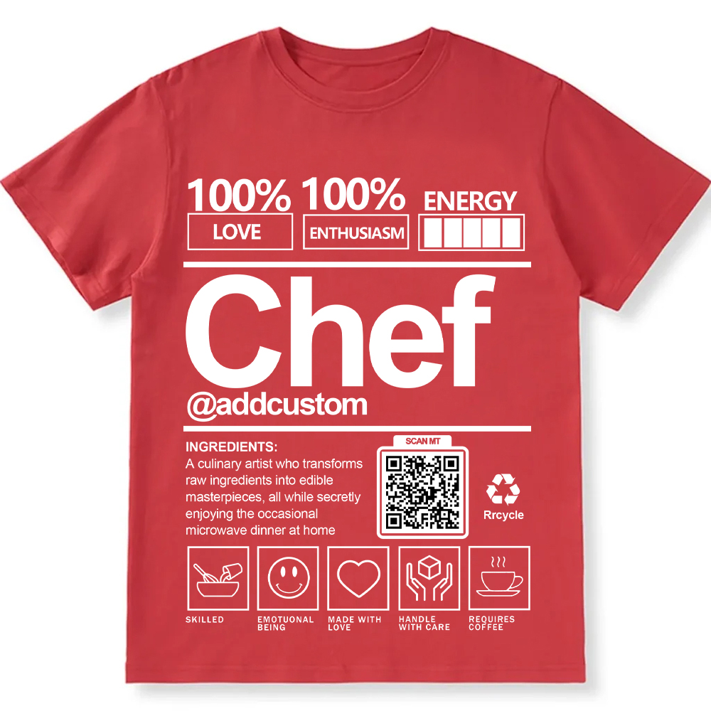 Addcustom Chef QR Code Personalized Custom Unisex Fit Cotton T-Shirt wearishow