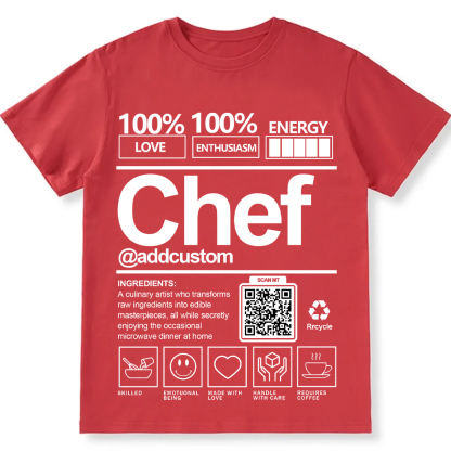 Addcustom Chef QR Code Personalized Custom Unisex Fit Cotton T-Shirt wearishow