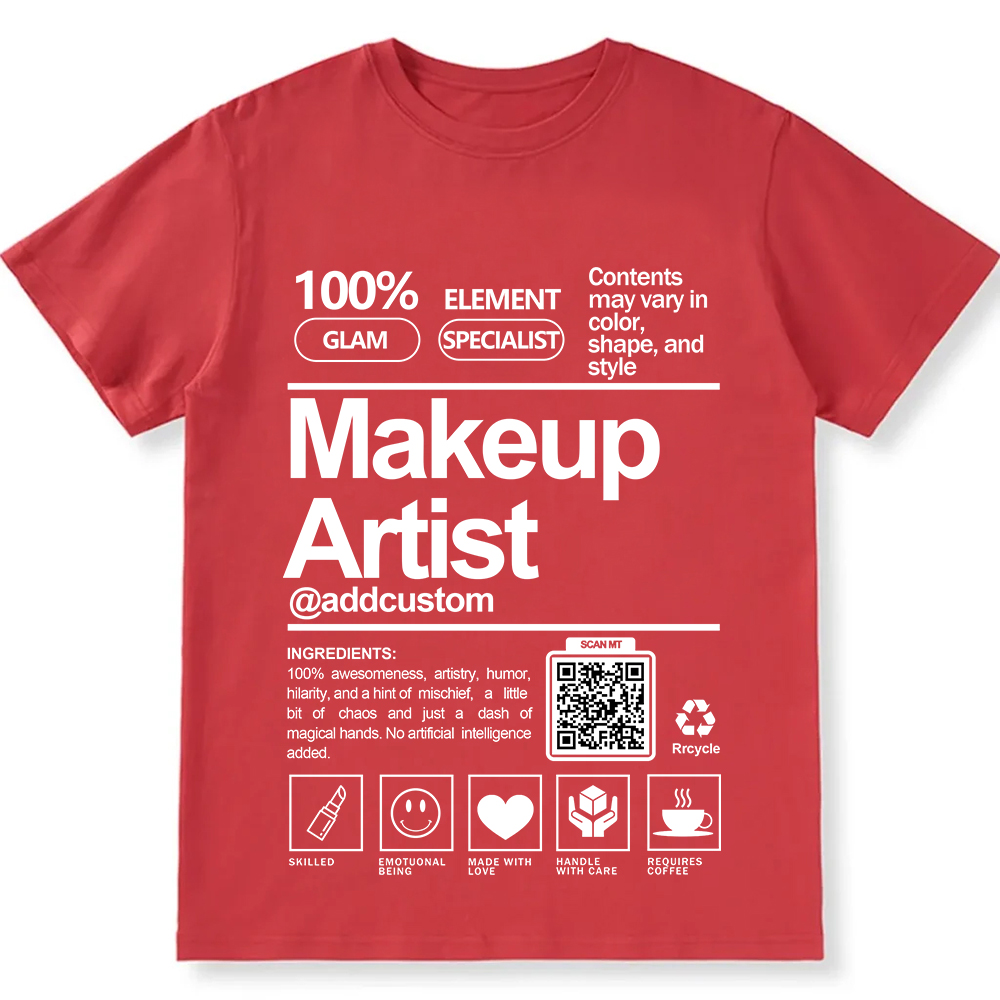 Makeup Artist  Addcustom QR Code Unisex Fit Cotton T-Shirt wearishow