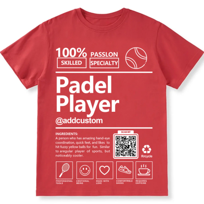 Padel Player Addcustom QR Code Unisex Fit Cotton T-Shirt wearishow