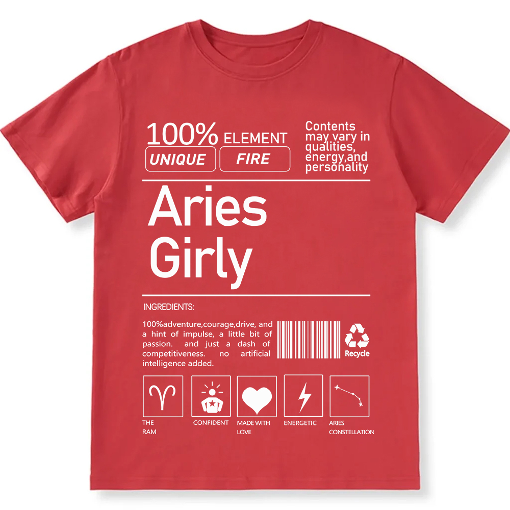 Aries Girly Unisex Fit Cotton T-Shirt wearishow
