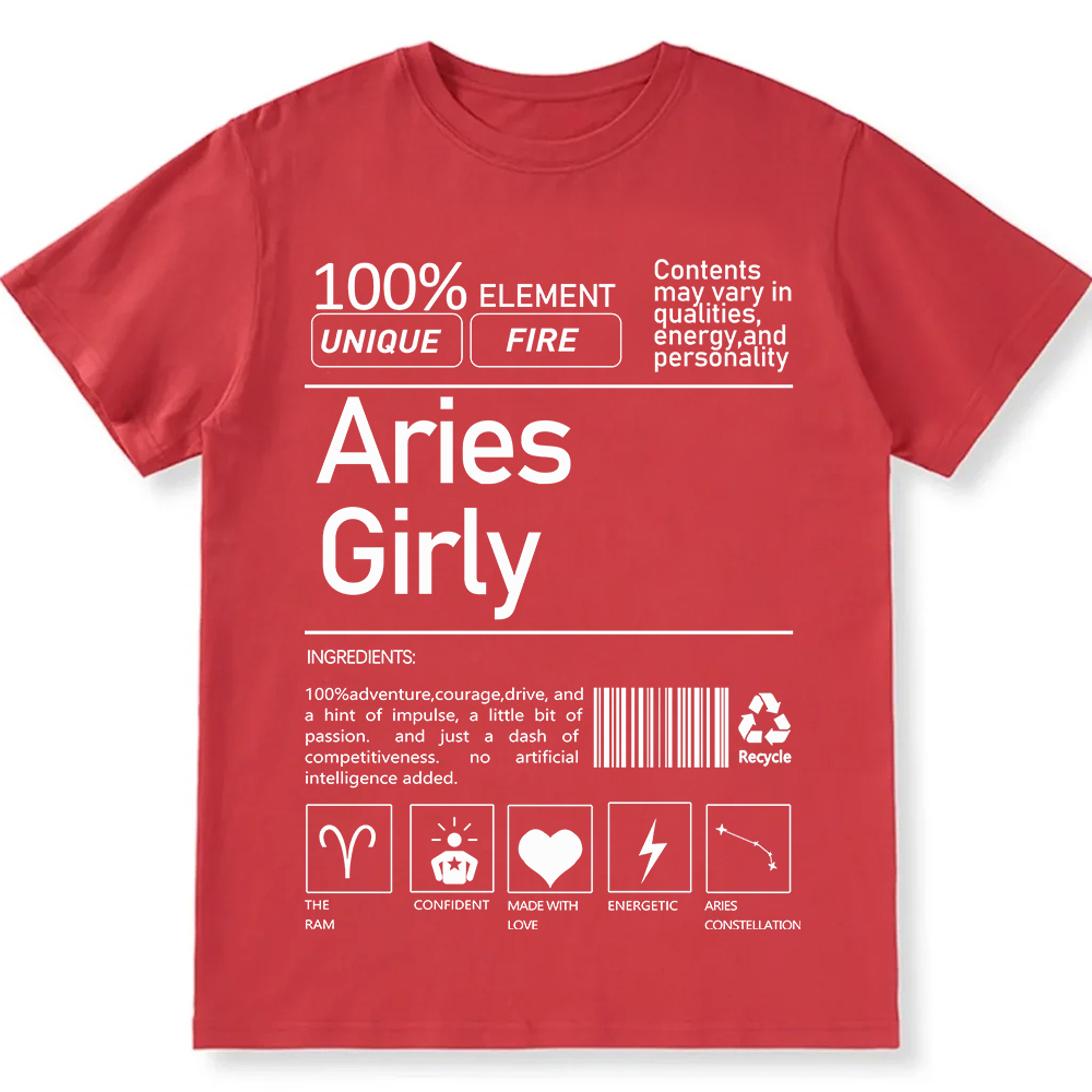 Aries Girly Unisex Fit Cotton T-Shirt wearishow