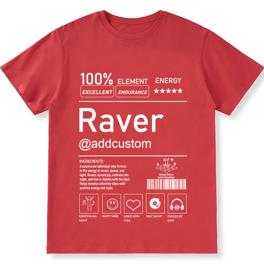 Raver Custom Unisex Fit Cotton T-Shirt wearishow