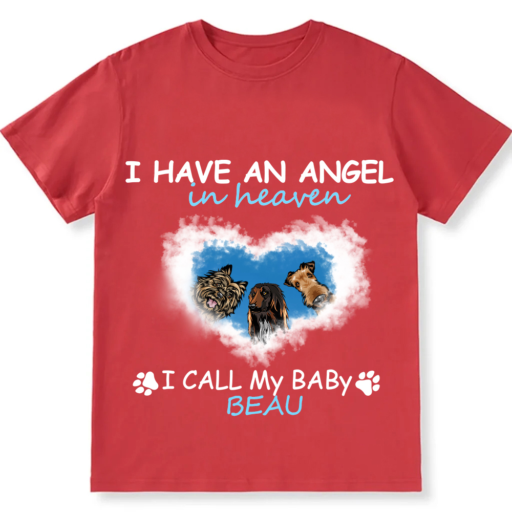 Have An Angel In Heaven - Personalized Custom Unisex Fit Cotton T-Shirt wearishow