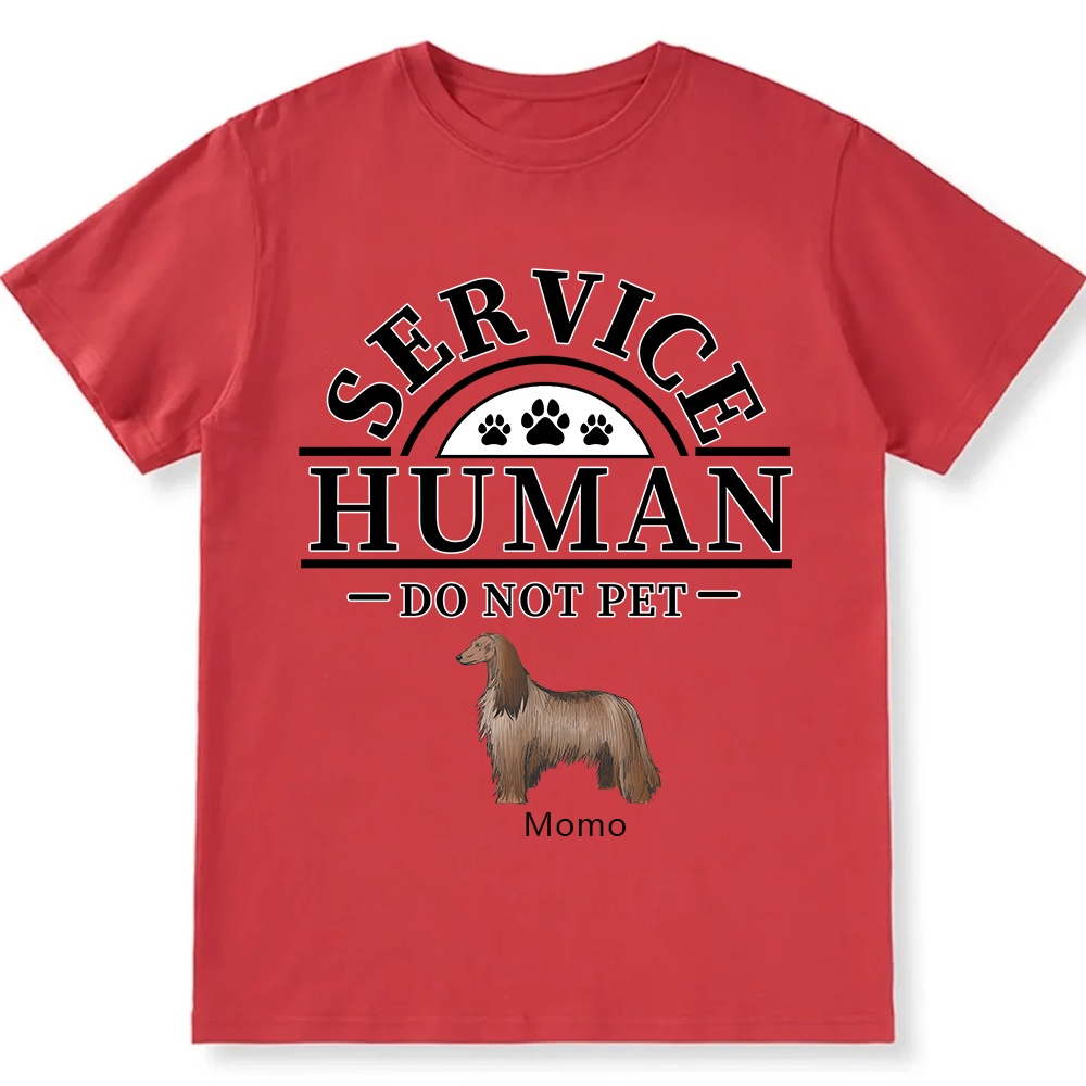 Service Human, Do Not Pet 2 - Personalized Custom Unisex Fit Cotton T-Shirt wearishow