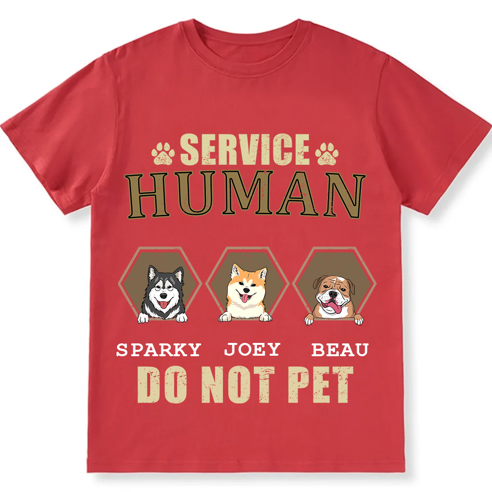 Service Human, Do Not Pet 4 - Personalized Custom Unisex Fit Cotton T-Shirt wearishow