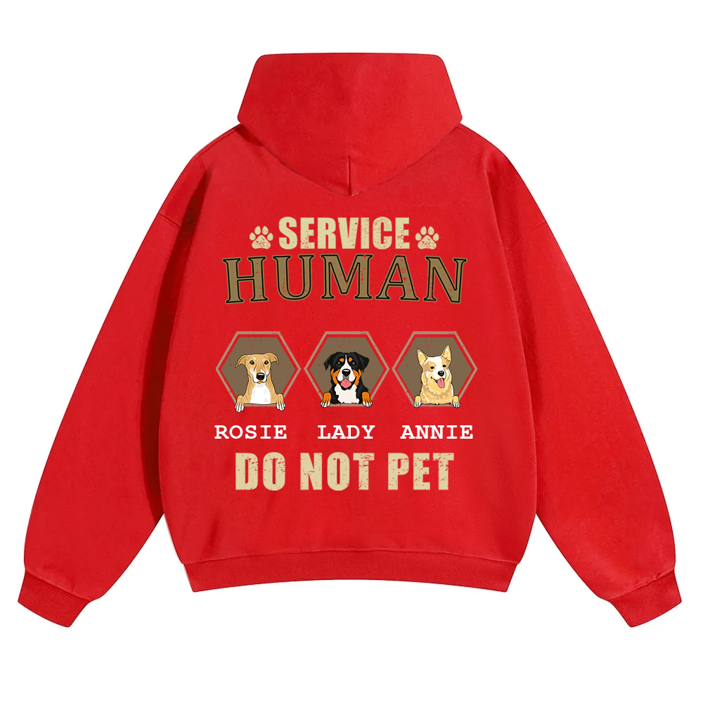 Service Human, Do Not Pet 4 - Personalized Custom Unisex Soild Color Hoodies wearishow