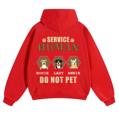 Service Human, Do Not Pet 4 - Personalized Custom Unisex Soild Color Hoodies wearishow