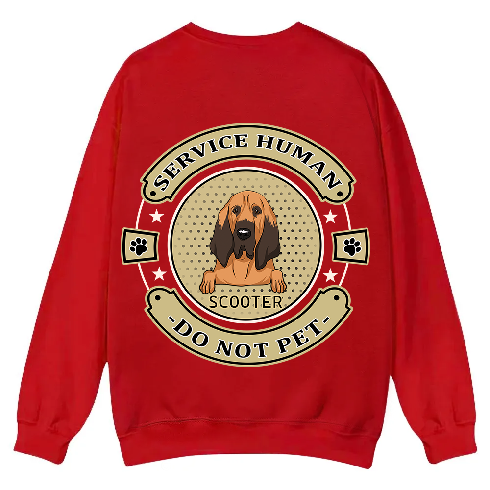 Service Human, Do Not Pet 14 - Personalized Custom Unisex Casual Crewneck Sweatshirt wearishow