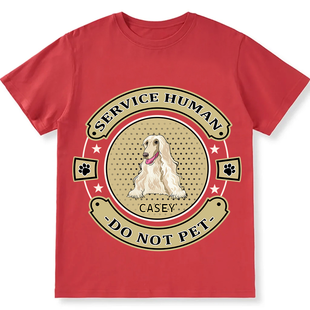 Service Human, Do Not Pet 14- Personalized Custom Unisex Fit Cotton T-Shirt wearishow