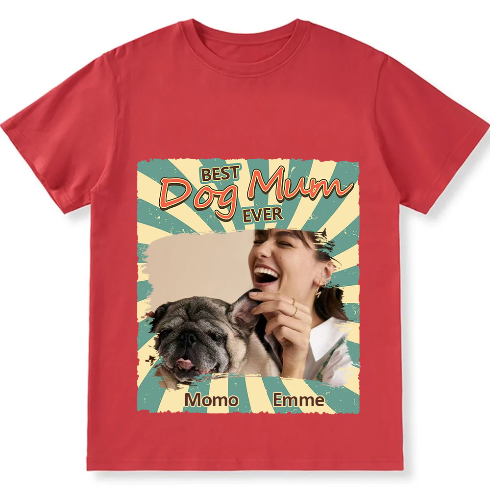 Retro Funny Dog Shirt Photo- Personalized Custom Unisex Fit Cotton T-Shirt wearishow