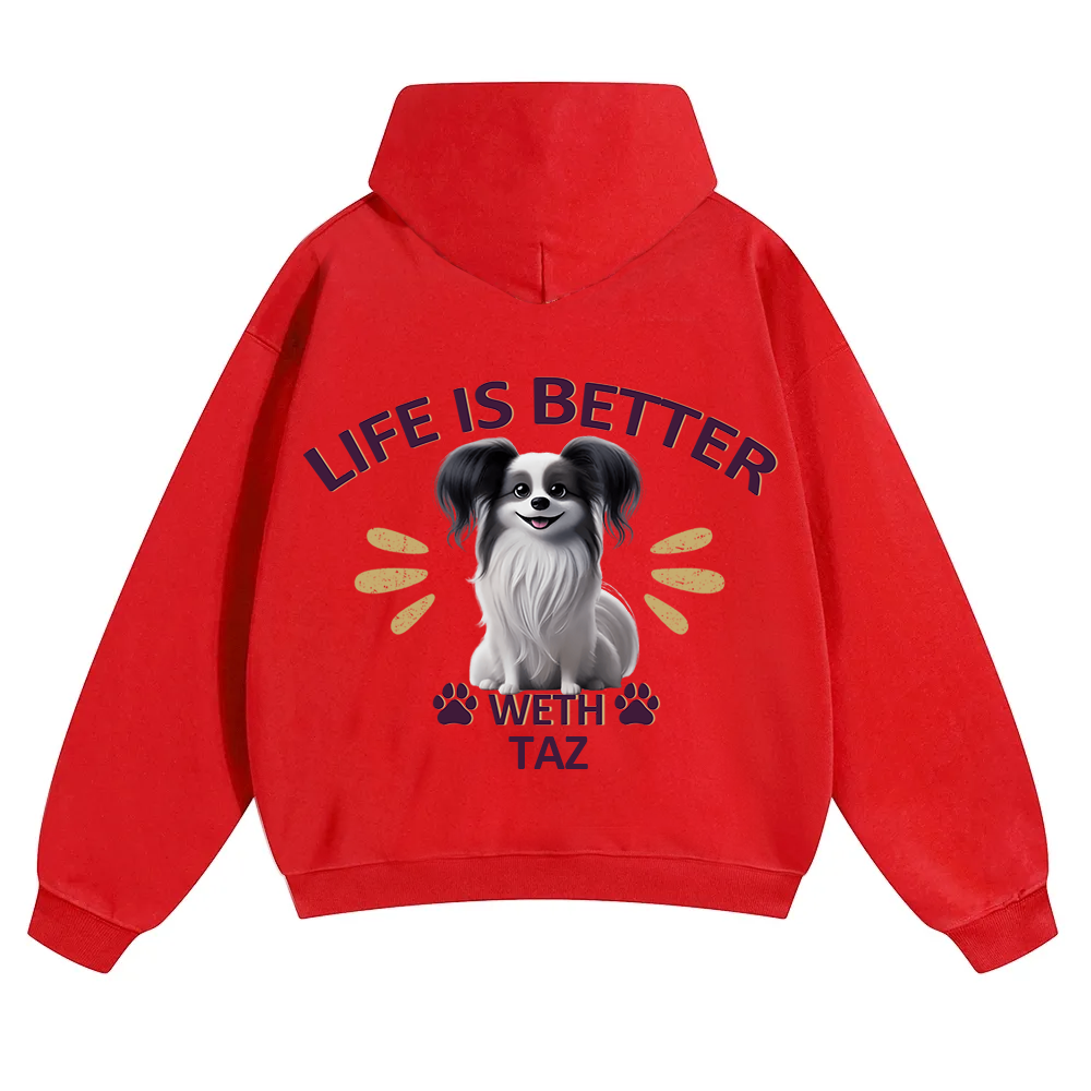 Better Life With My Dog - Personalized Custom Unisex Soild Color Hoodies wearishow