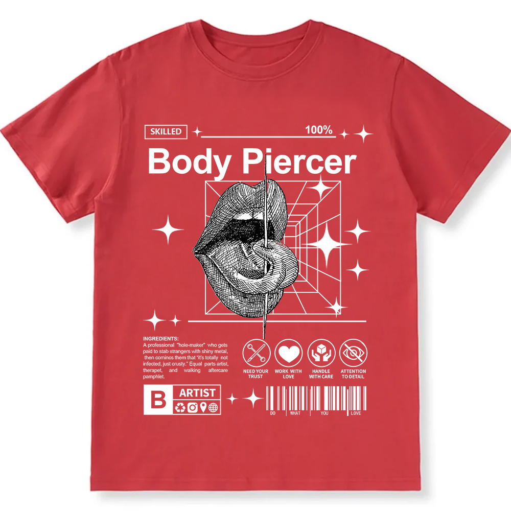 Body Piercer Casual Unisex Fit Cotton T-Shirt wearishow