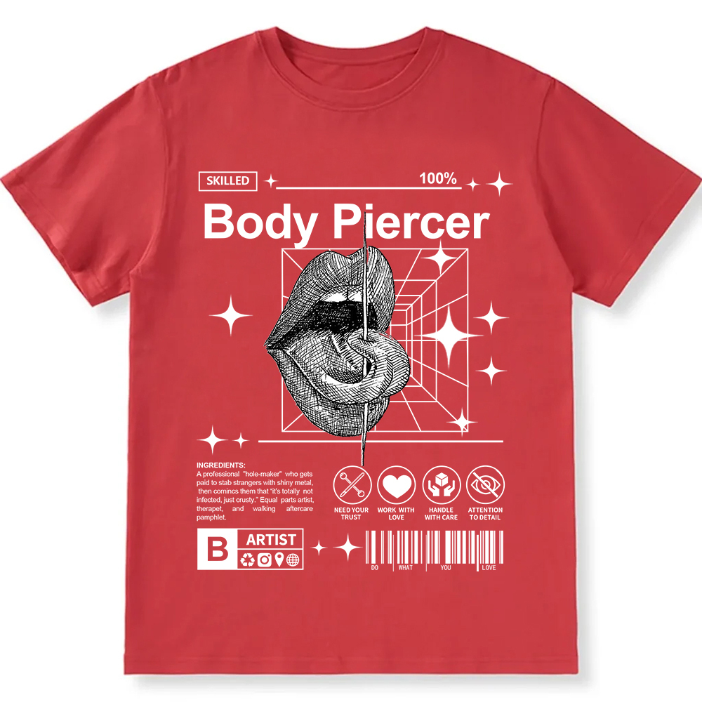 Body Piercer Casual Unisex Fit Cotton T-Shirt wearishow