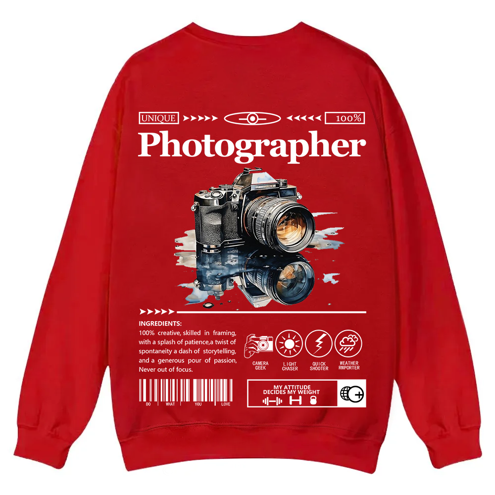 Photographer Casual Crewneck Sweatshirt wearishow