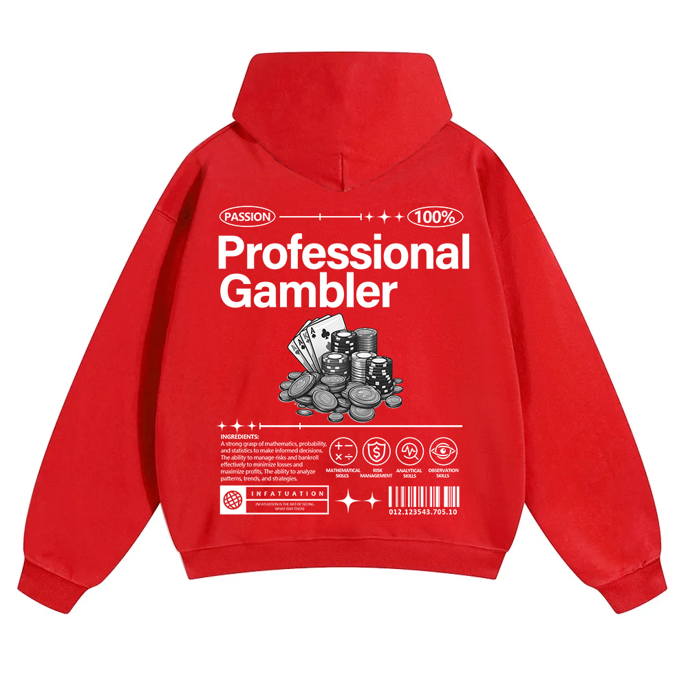 Professional Gambler Unisex Solid Color Hoodie wearishow