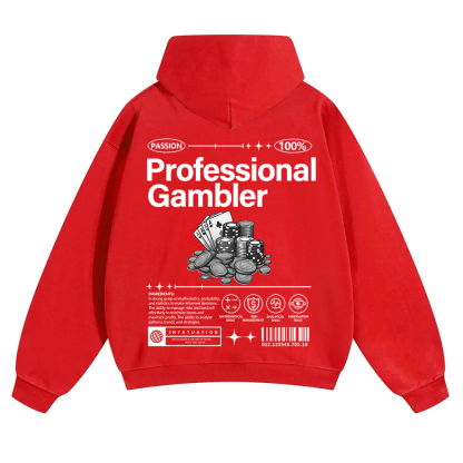 Professional Gambler Unisex Solid Color Hoodie wearishow