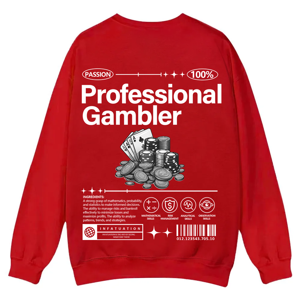 Professional Gambler Casual Crewneck Sweatshirt wearishow