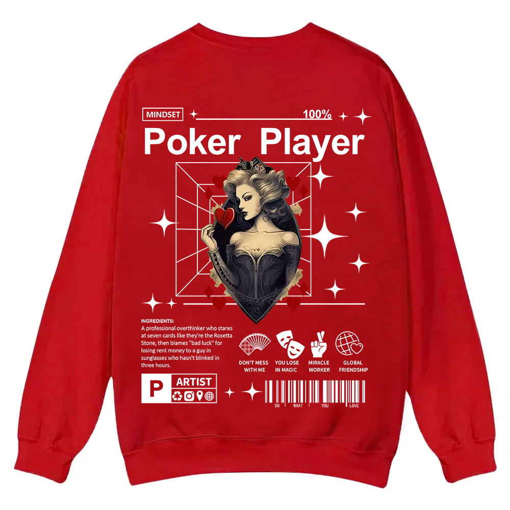 Poker Player Casual Crewneck Sweatshirt wearishow
