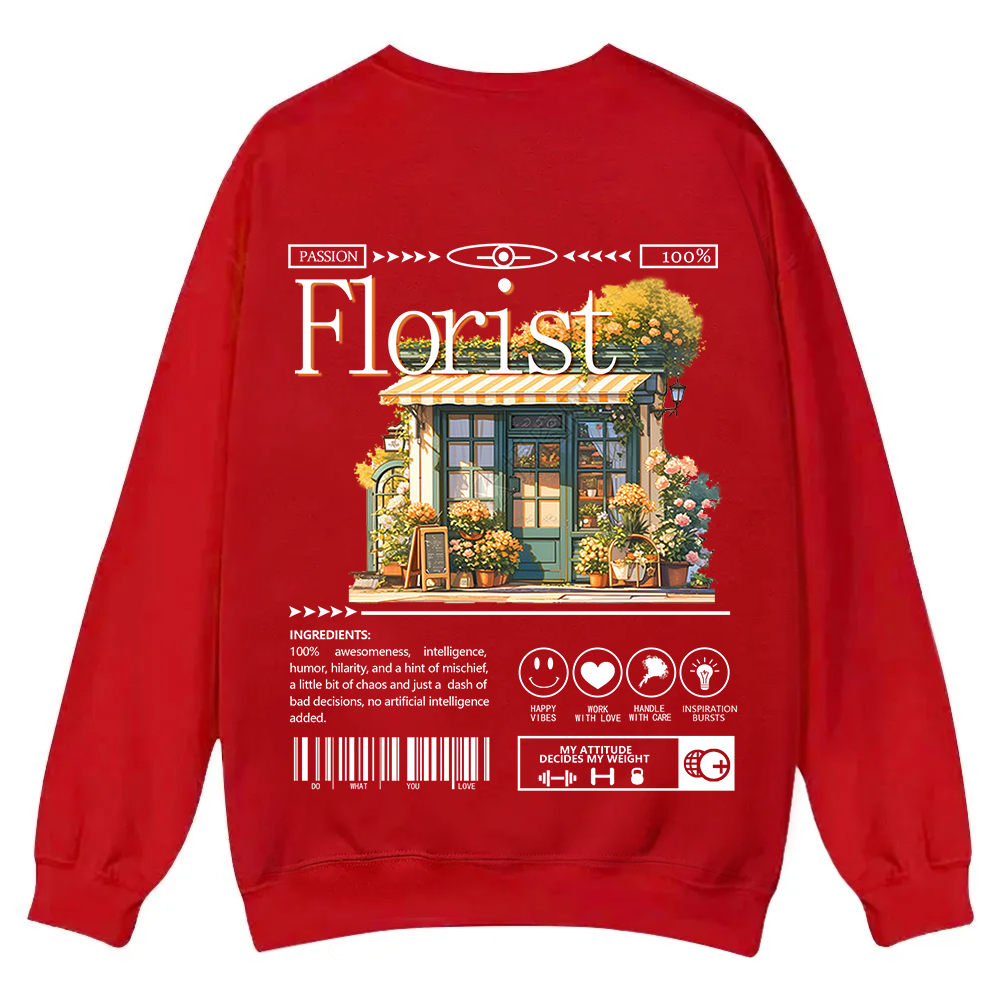 Florist Casual Crewneck Sweatshirt wearishow