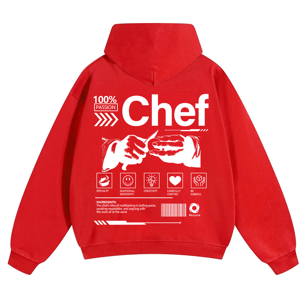 Chef Unisex Solid Color Hoodie wearishow