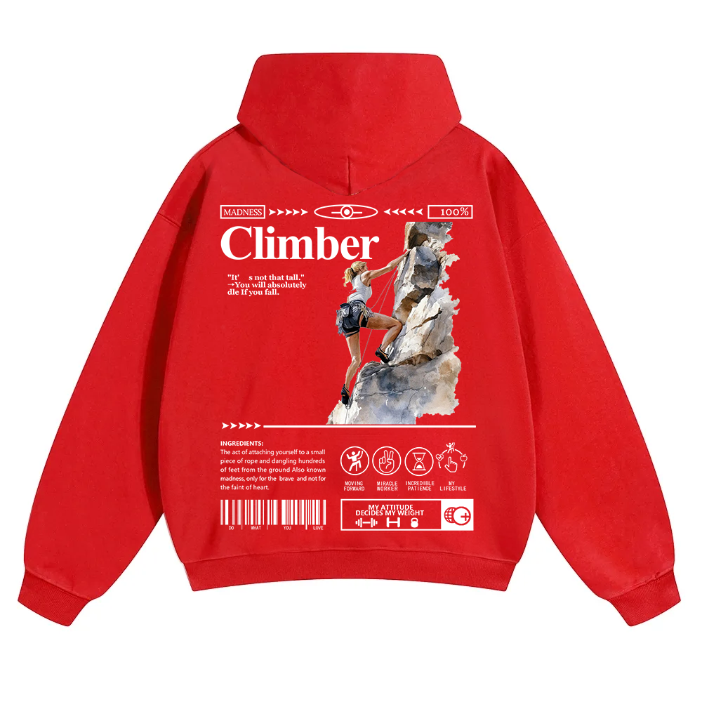 Climber Unisex Solid Color Hoodie wearishow