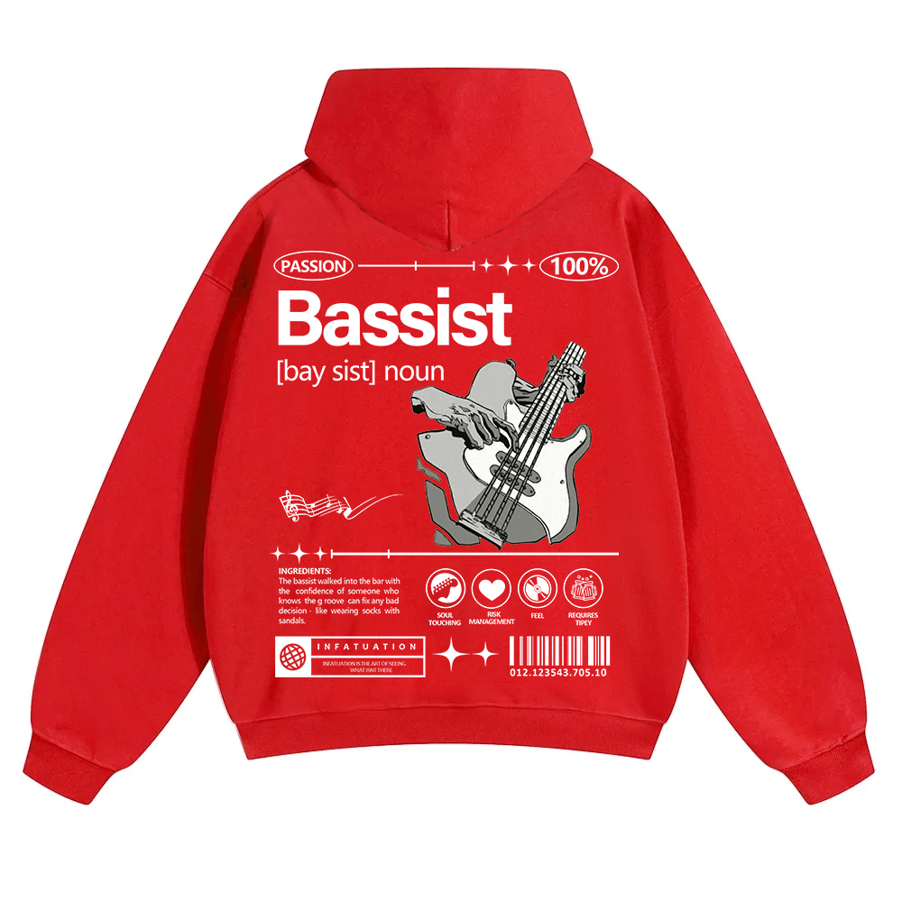 Bassist Unisex Solid Color Hoodie wearishow