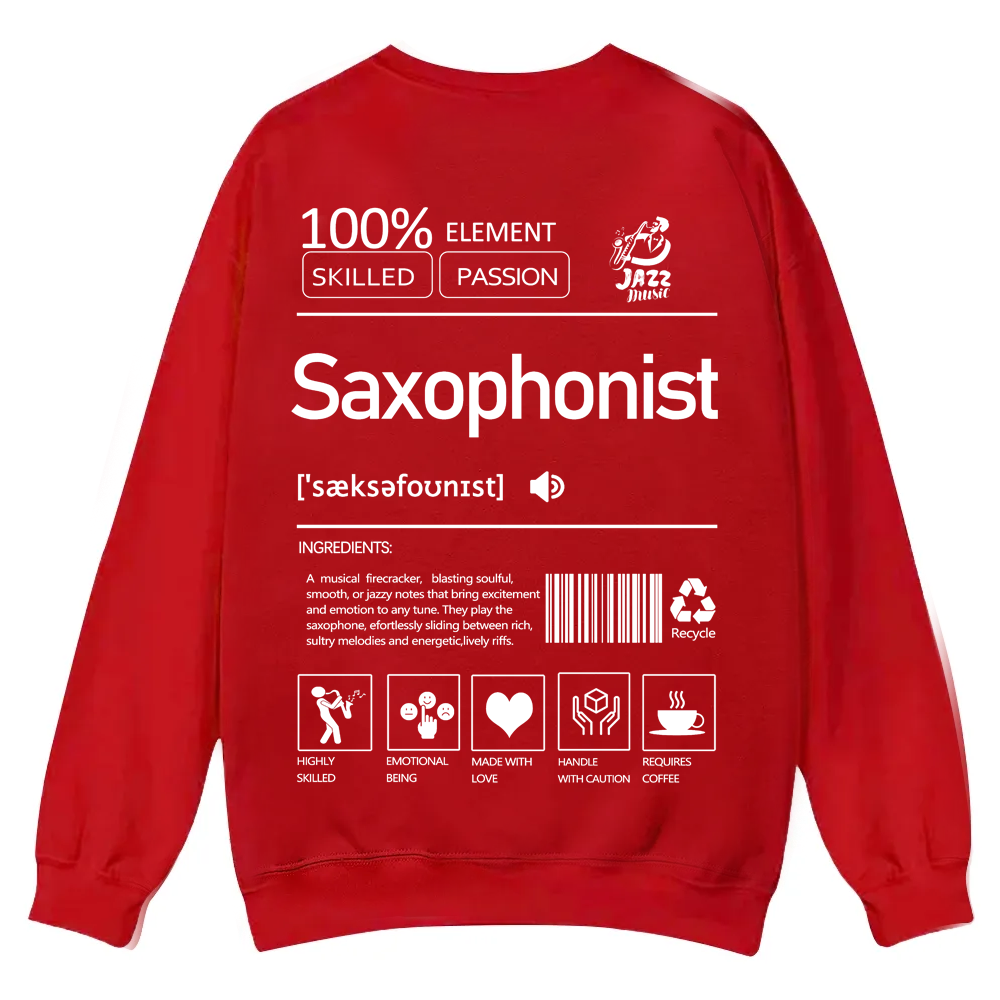 Saxophonist Unisex  Casual Crewneck Sweatshirt wearishow