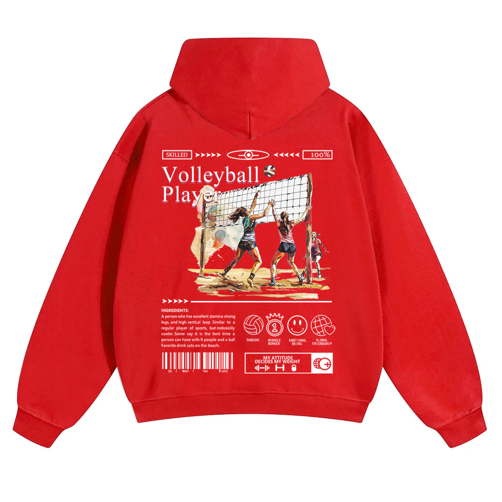 Volleyball Player Unisex Solid Color Hoodie wearishow