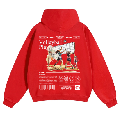 Volleyball Player Unisex Solid Color Hoodie wearishow