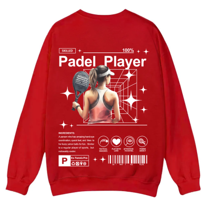 Padel Player Casual Crewneck Sweatshirt wearishow