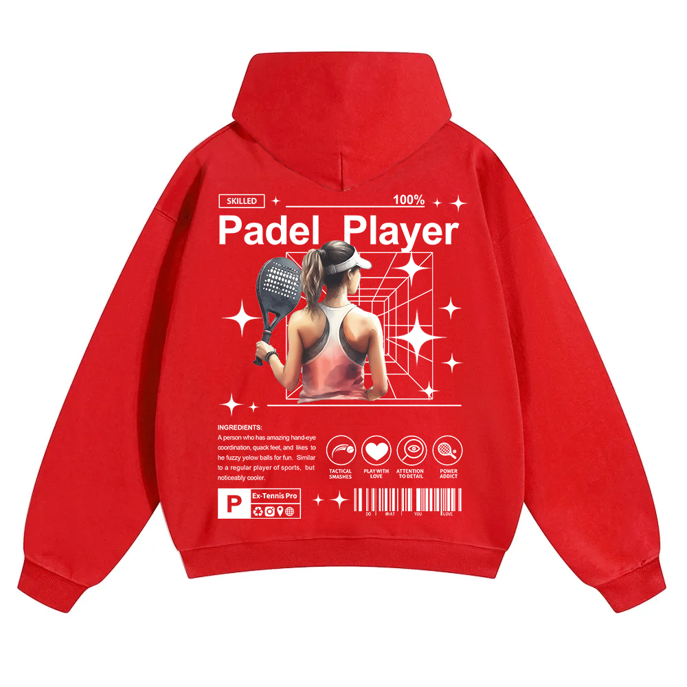 Padel Player Unisex Solid Color Hoodie wearishow