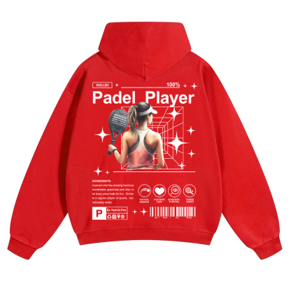 Padel Player Unisex Solid Color Hoodie wearishow