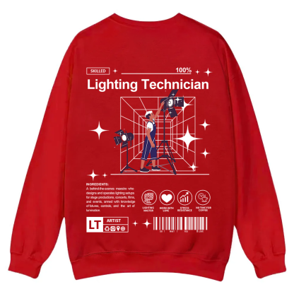 Lighting Technician Casual Crewneck Sweatshirt wearishow