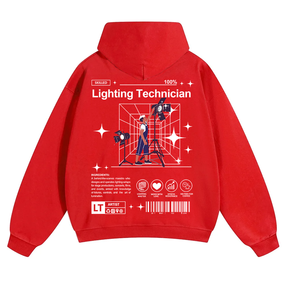 Lighting Technician Unisex Solid Color Hoodie wearishow