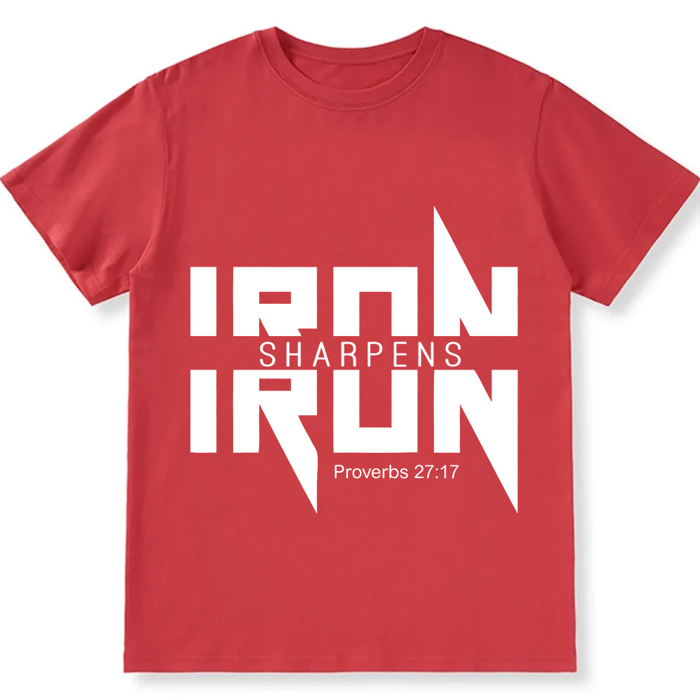 Iron Sharpens Iron Christian Unisex Fit Cotton T-Shirt wearishow