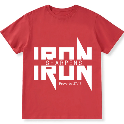 Iron Sharpens Iron Christian Unisex Fit Cotton T-Shirt wearishow