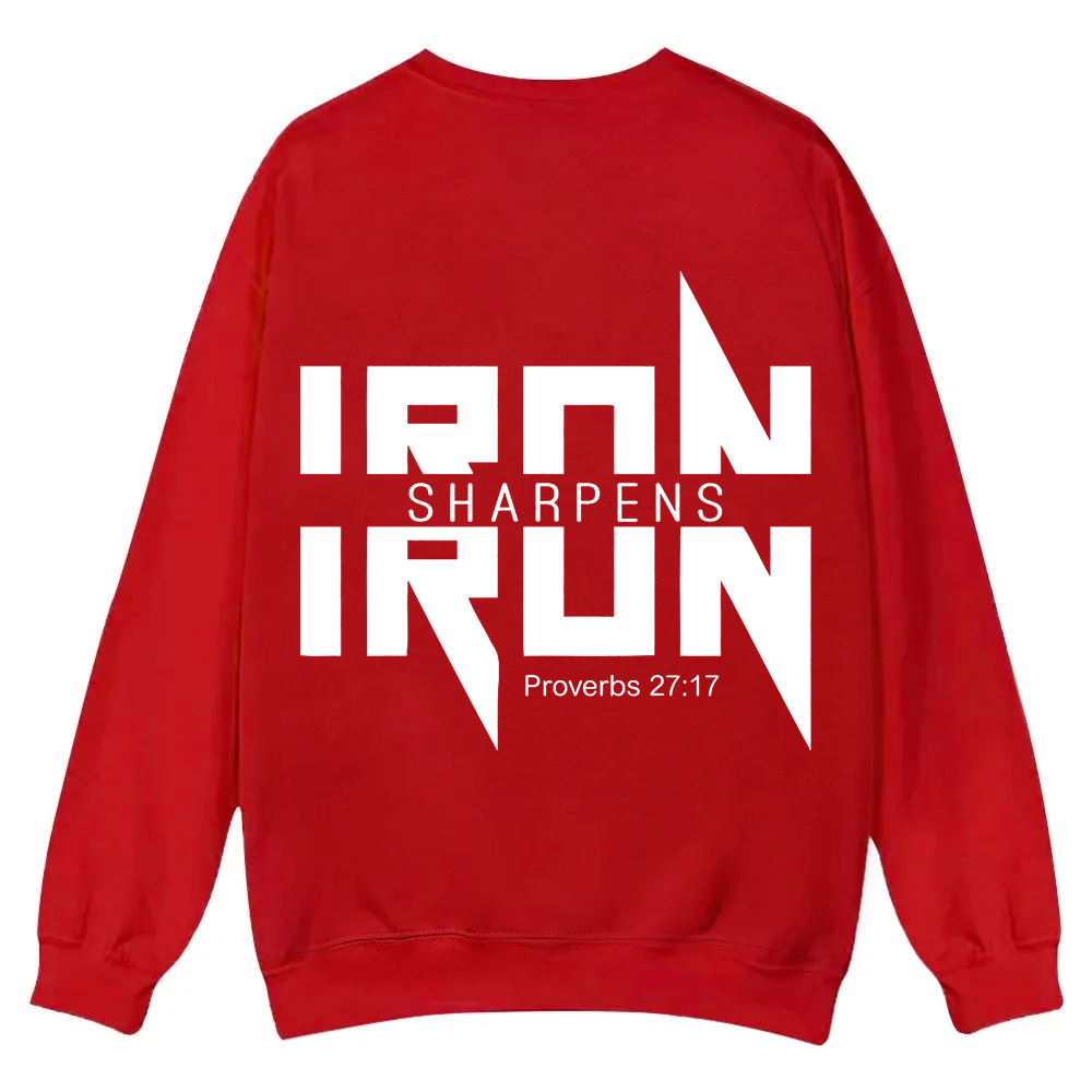 Iron Sharpens Iron Christian Casual Crewneck Sweatshirt wearishow
