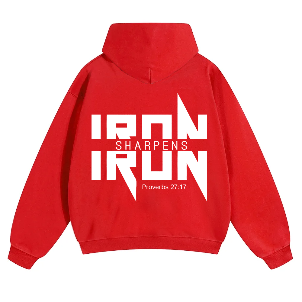 Iron Sharpens Iron Christian Unisex Solid Color Hoodie wearishow