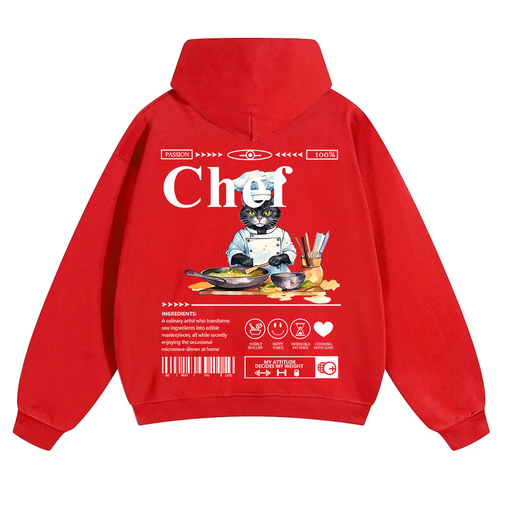 Chef Unisex Solid Color Hoodie wearishow