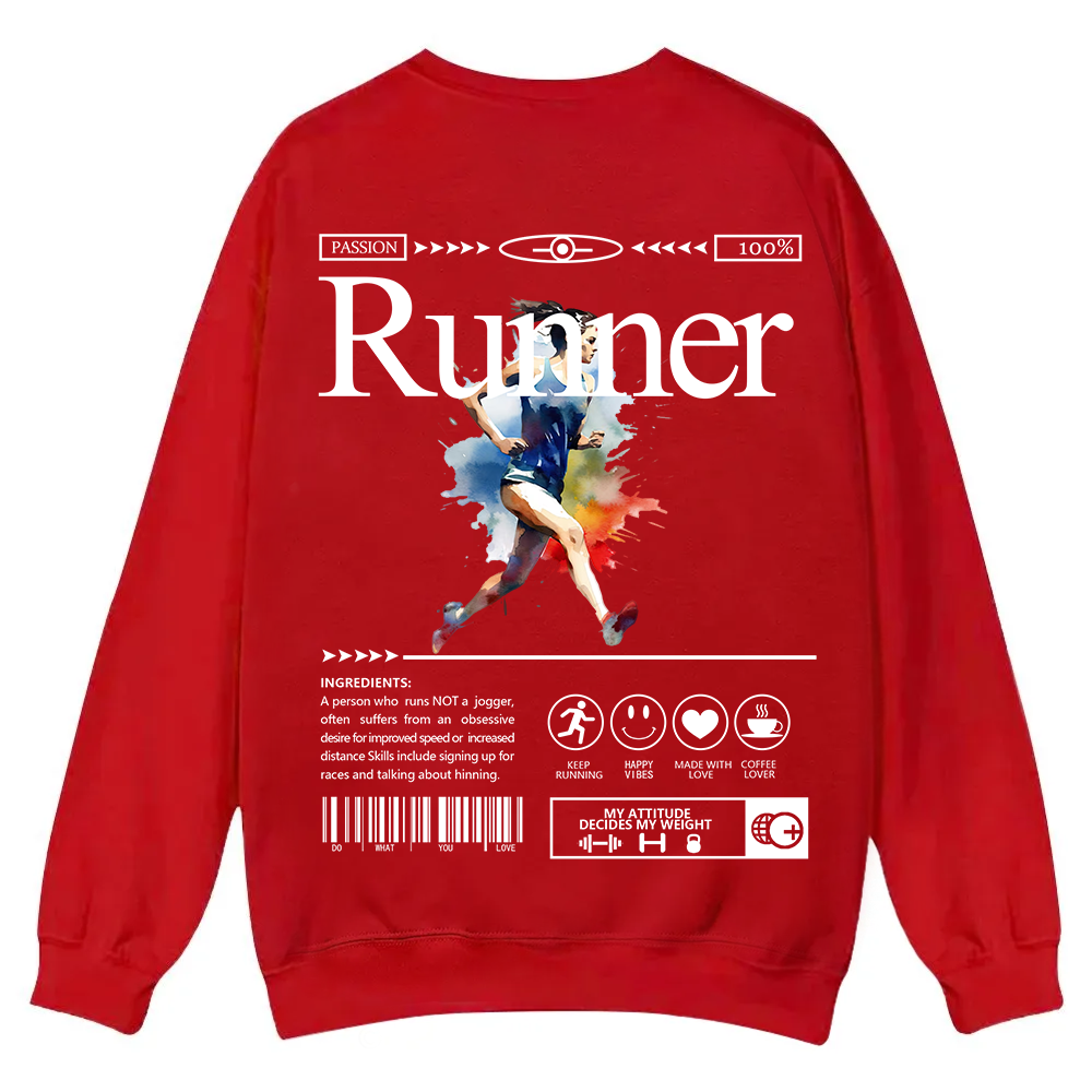 Runner Casual Crewneck Sweatshirt wearishow