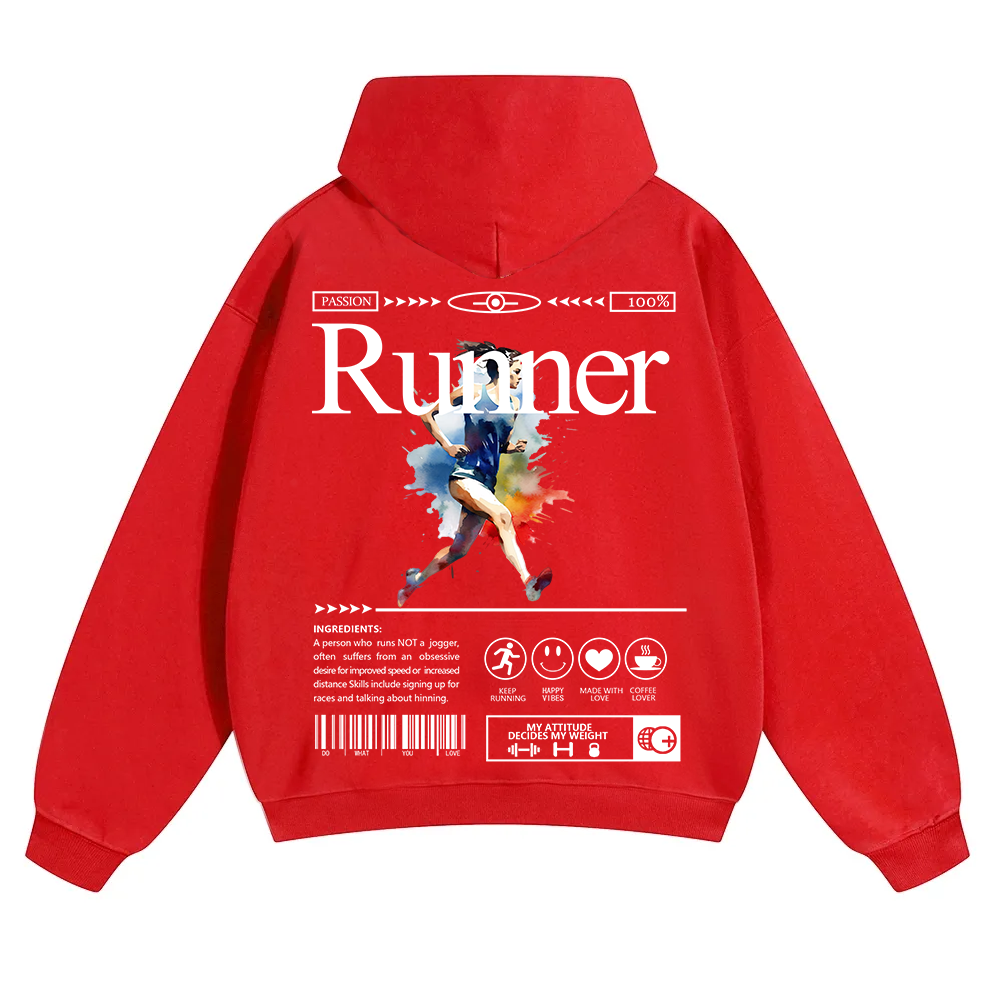 Runner Unisex Solid Color Hoodie wearishow